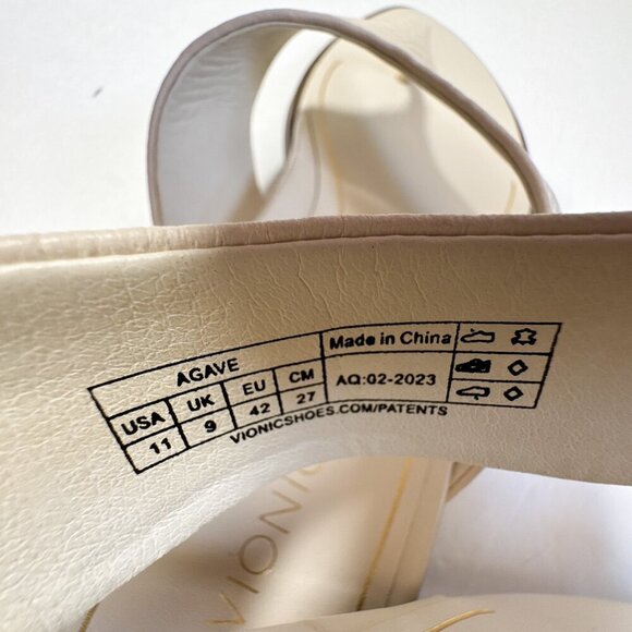 VIONIC Agave Leather Comfort Sandals Cream Thong Style Size 11 - Picture 6 of 7